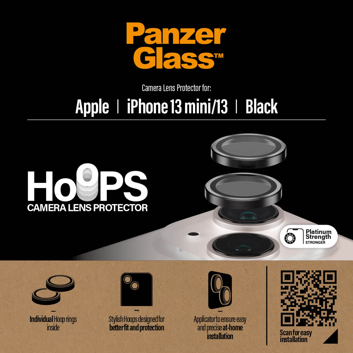 PanzerGlass Camera Protector Hoops Optic Rings Apple iPhone 13 / 13 Mini - Afbeelding 4
