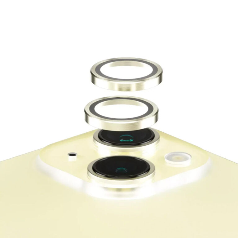 PanzerGlass Camera Protector Hoop Optic Rings Apple iPhone 15 / 15 Plus - Yellow - Afbeelding 3