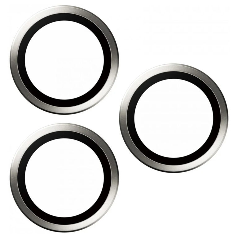 PanzerGlass Camera Protector Hoop Optic Rings Apple iPhone 15 Pro / 15 Pro Max - White Metal - Afbeelding 2