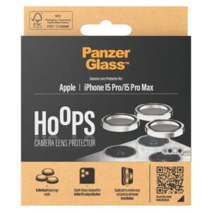 PanzerGlass Camera Protector Hoop Optic Rings Apple iPhone 15 Pro / 15 Pro Max - White Metal