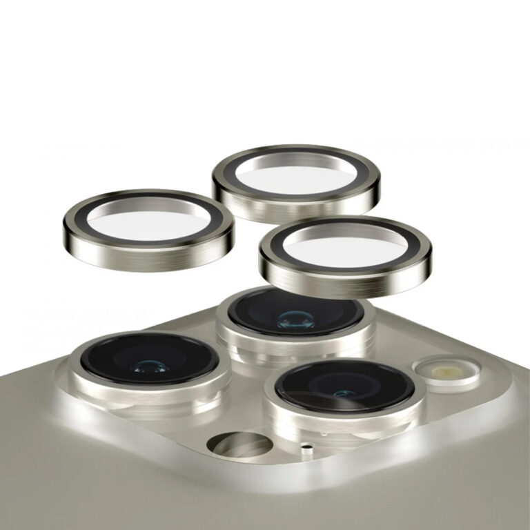 PanzerGlass Camera Protector Hoop Optic Rings Apple iPhone 15 Pro / 15 Pro Max - Natural Metal - Afbeelding 2