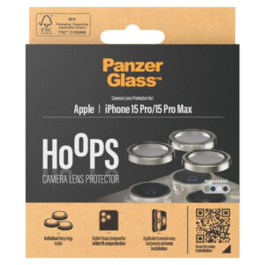 PanzerGlass Camera Protector Hoop Optic Rings Apple iPhone 15 Pro / 15 Pro Max - Natural Metal