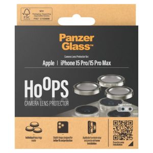 PanzerGlass Camera Protector Hoops Optic Rings Apple iPhone 15 Pro / 15 Pro Max - Natural Metal