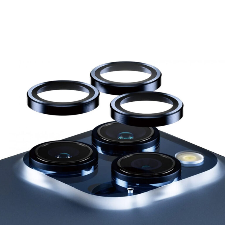 PanzerGlass Camera Protector Hoop Optic Rings Apple iPhone 15 Pro / 15 Pro Max - Blue Metal - Afbeelding 3