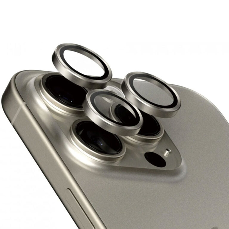 PanzerGlass Camera Protector Hoop Optic Rings Apple iPhone 15 Pro / 15 Pro Max - Natural Titanium - Afbeelding 3