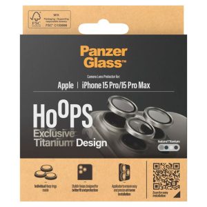 PanzerGlass Camera Protector Hoops Optic Rings Apple iPhone 15 Pro / 15 Pro Max - Natural Titanium