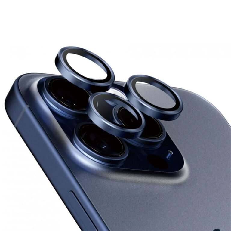PanzerGlass Camera Protector Hoop Optic Rings Apple iPhone 15 Pro / 15 Pro Max - Blue Titanium - Afbeelding 3