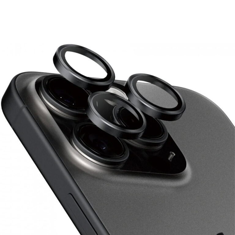 PanzerGlass Camera Protector Hoop Optic Rings Apple iPhone 15 Pro / 15 Pro Max - Black Titanium - Afbeelding 3