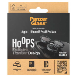 PanzerGlass Camera Protector Hoop Optic Rings Apple iPhone 15 Pro / 15 Pro Max - Black Titanium