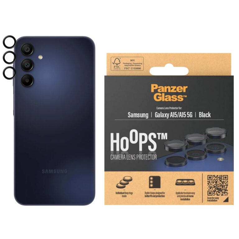 PanzerGlass Camera Protector Hoop Optic Rings Samsung Galaxy A15 (5G) - Black - Afbeelding 4