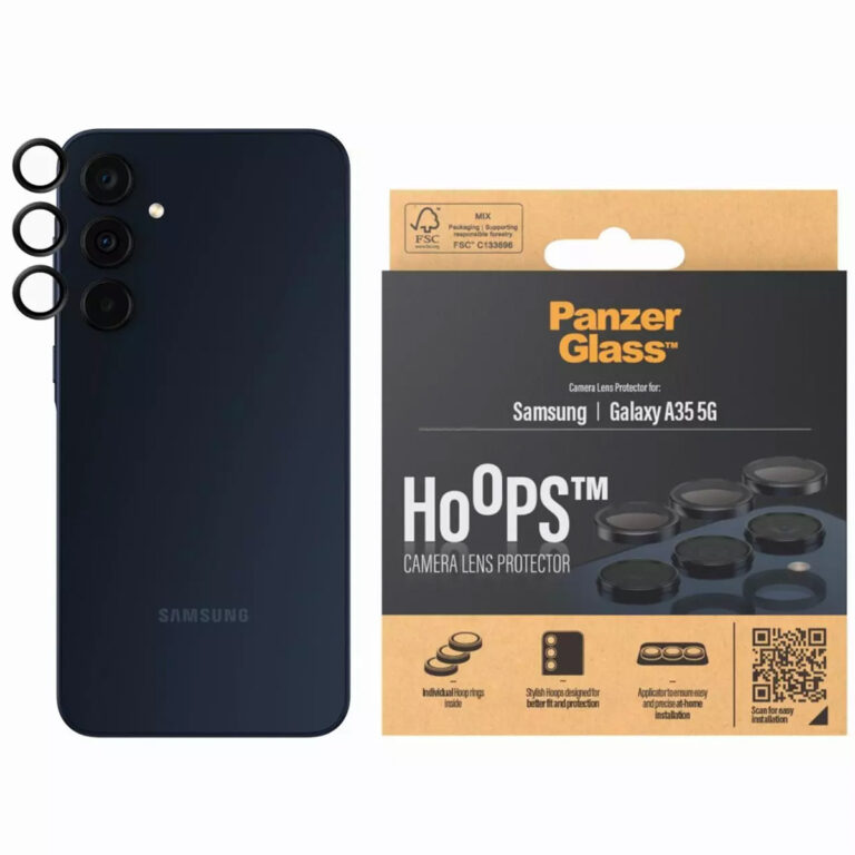 PanzerGlass Camera Protector Hoop Optic Rings Samsung Galaxy A35 - Black - Afbeelding 4