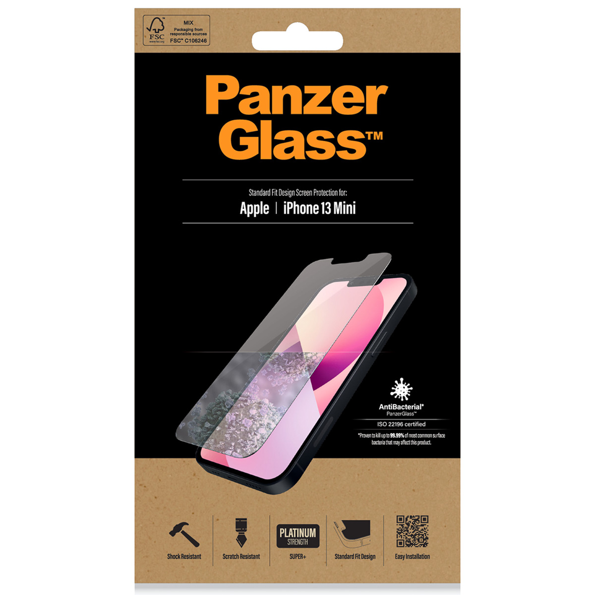 PanzerGlass Anti-Bacterial Screenprotector Apple iPhone 13 Mini