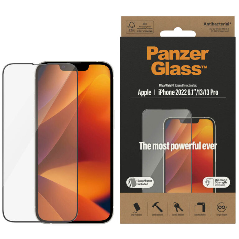 PanzerGlass Ultra-Wide Fit Anti-Bacterial Screenprotector incl. applicator Apple iPhone 14 - Afbeelding 6