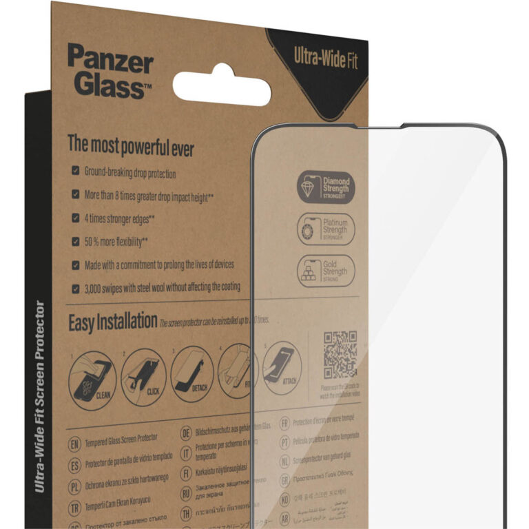 PanzerGlass Ultra-Wide Fit Anti-Bacterial Screenprotector incl. applicator Apple iPhone 14 - Afbeelding 5