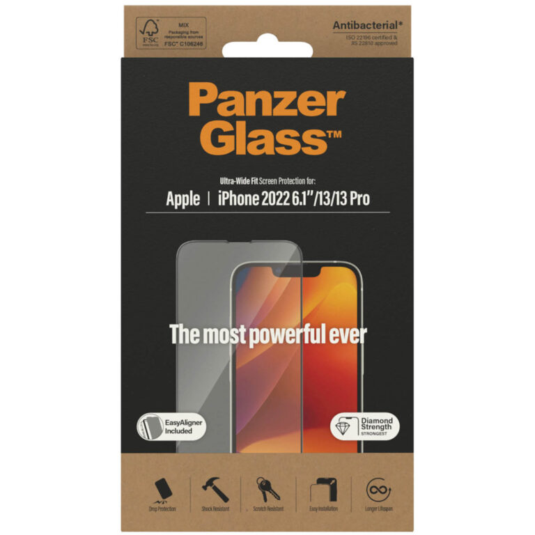 PanzerGlass Ultra-Wide Fit Anti-Bacterial Screenprotector incl. applicator Apple iPhone 14 - Afbeelding 8