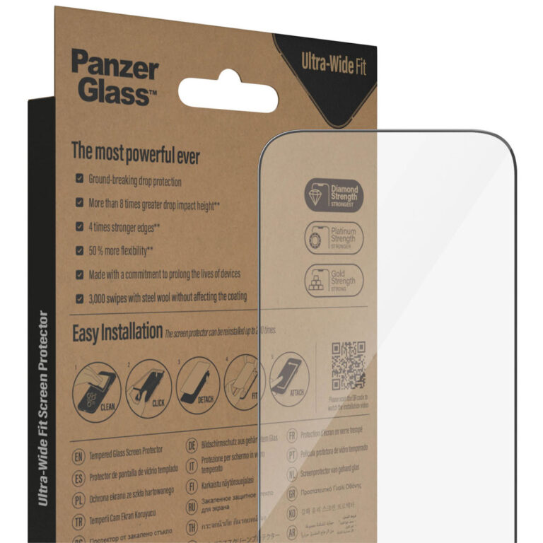 PanzerGlass Ultra-Wide Fit Anti-Bacterial Screenprotector incl. applicator Apple iPhone 14 Pro - Afbeelding 4