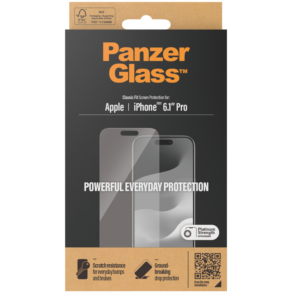 PanzerGlass Anti-Bacterial Screenprotector Apple iPhone 15 Pro