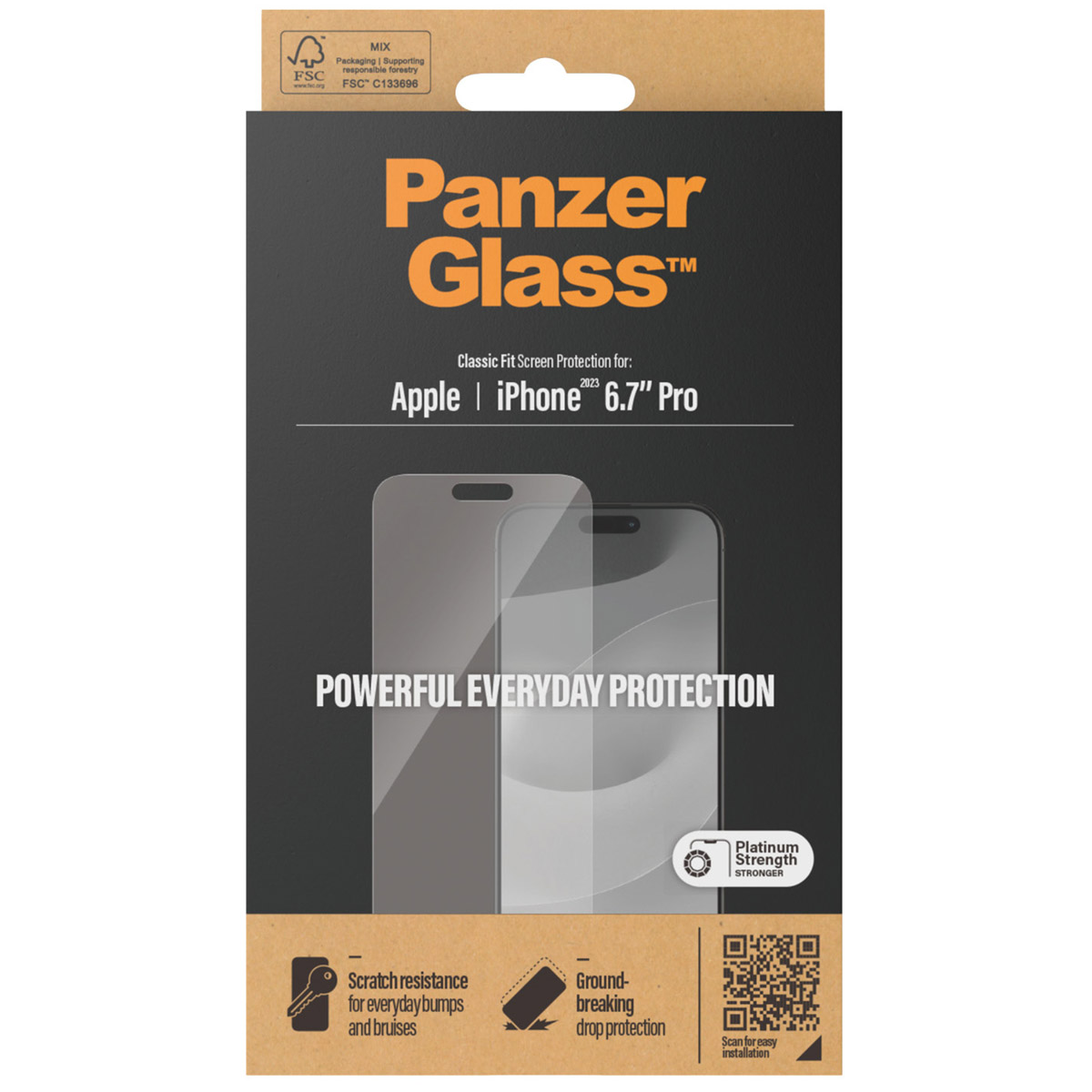 PanzerGlass Anti-Bacterial Screenprotector Apple iPhone 15 Pro Max