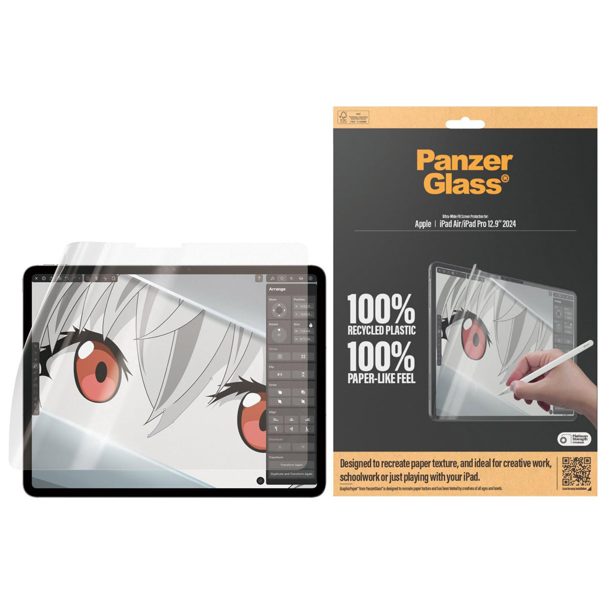 PanzerGlass GraphicPaper Ultra-Wide Fit Screenprotector Apple iPad Pro 13 (2025) M5 / (2024) M4 / Air 13 inch (2025) M3 / (2024) M2 - Afbeelding 4