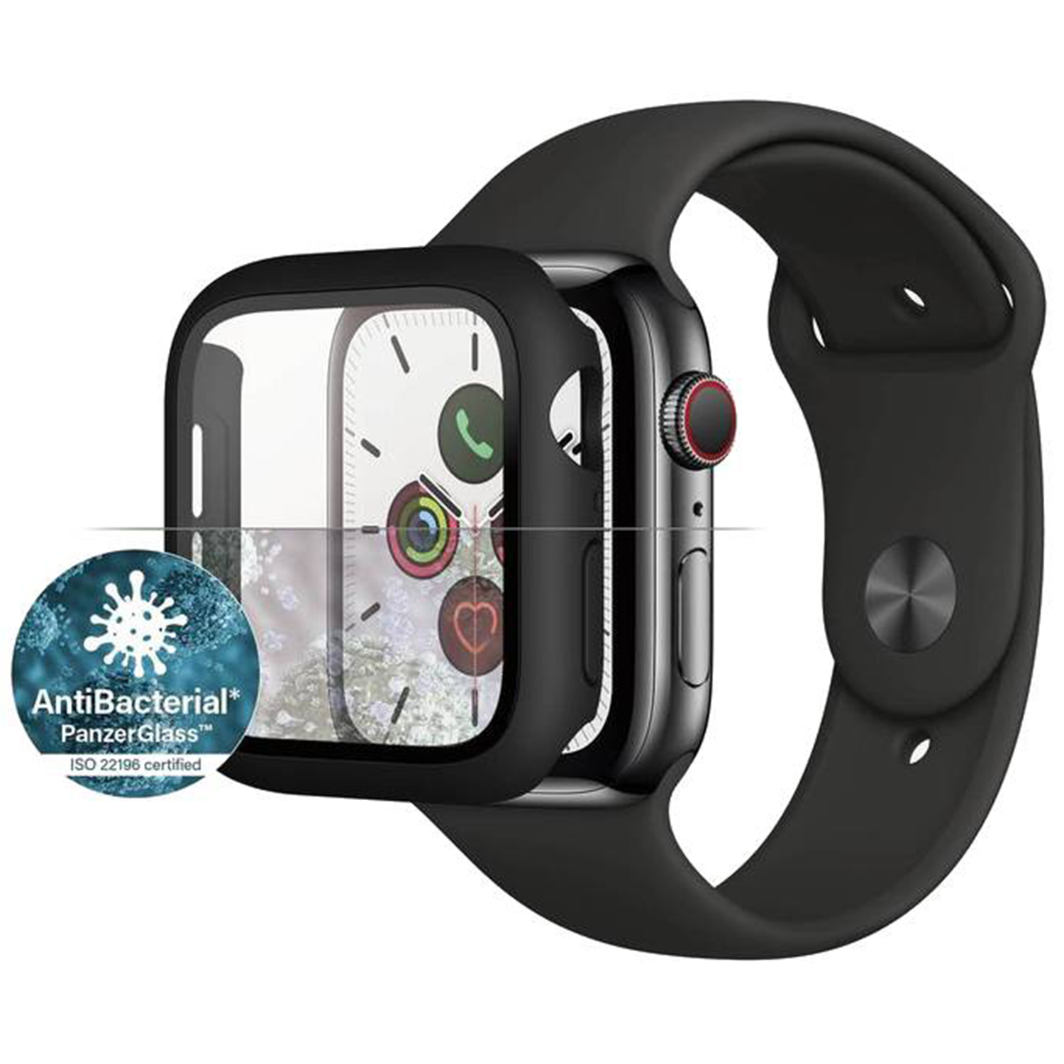 PanzerGlass Full Body Case Apple Watch 4 / 5 / 6 / SE - 44 mm - Zwart - Afbeelding 5