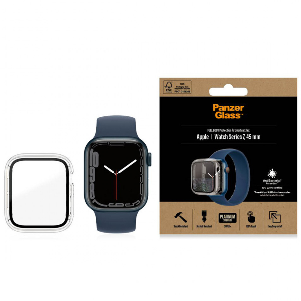 PanzerGlass Full Body Case Apple Watch Series 7 / 8 / 9 (45 mm) - Transparant - Afbeelding 3