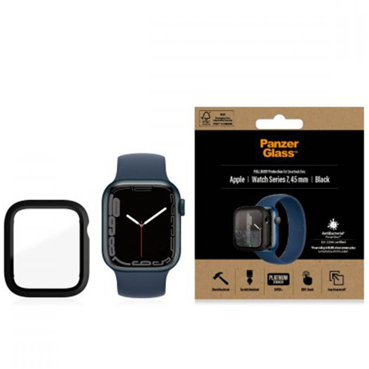 PanzerGlass Full Body Case Apple Watch Series 7 / 8 / 9 (45 mm) - Zwart - Afbeelding 2