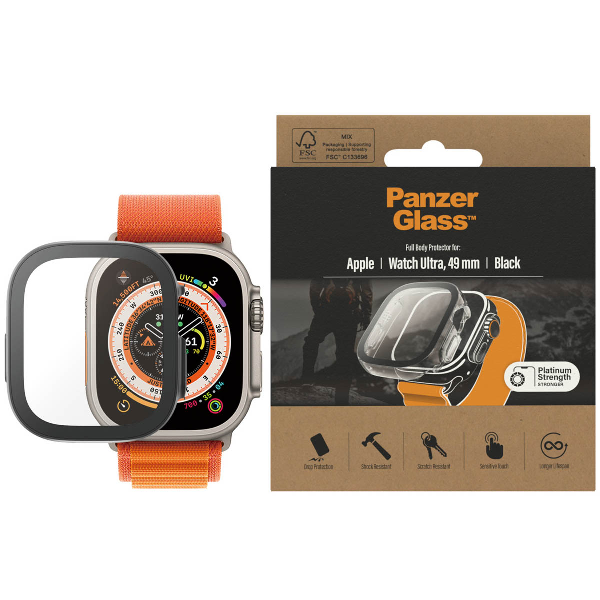 PanzerGlass Full Body Case Apple Watch Ultra / Ultra 2 / Ultra 3 - 49 mm - Zwart - Afbeelding 7