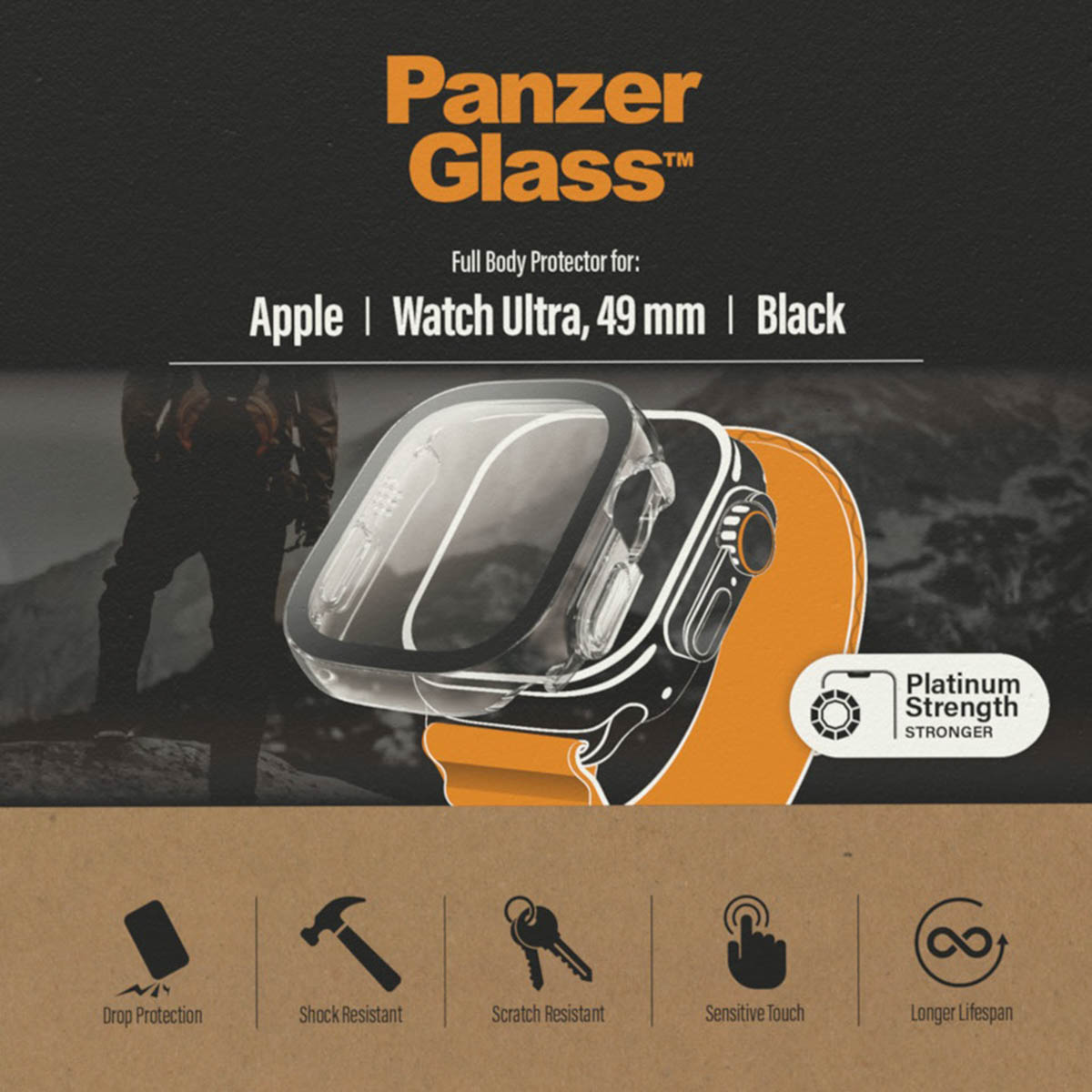 PanzerGlass Full Body Case Apple Watch Ultra / Ultra 2 / Ultra 3 - 49 mm - Zwart - Afbeelding 10
