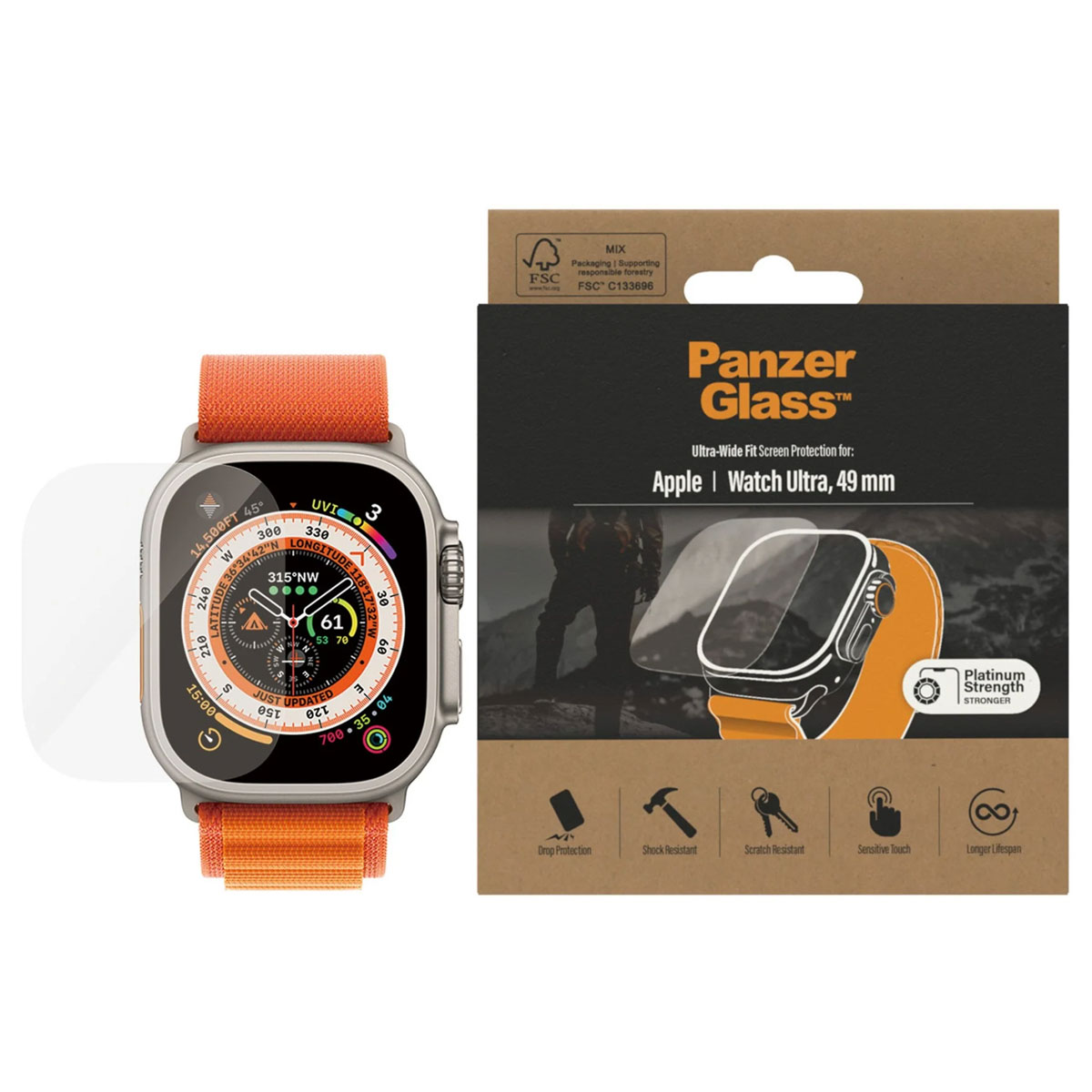 PanzerGlass Screenprotector voor de Apple Watch Ultra - 49 mm - Afbeelding 3