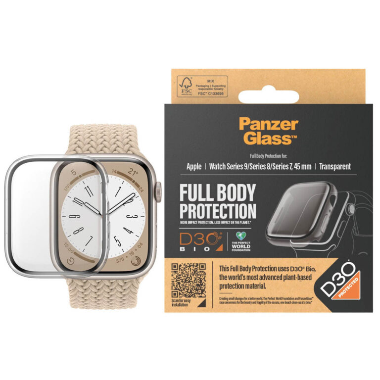 PanzerGlass Full Body Protection D3O® Bio Case Apple Watch Series 7 / 8 / 9 (45 mm) - Transparant - Afbeelding 3