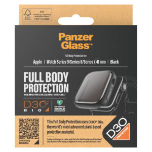 PanzerGlass Full Body Protection D3O® Bio Case Apple Watch Series 7 / 8 / 9 (41 mm) - Zwart