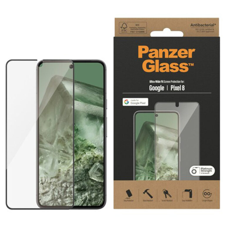 PanzerGlass Ultra-Wide Fit Anti-Bacterial Screenprotector Google Pixel 8 - Afbeelding 2