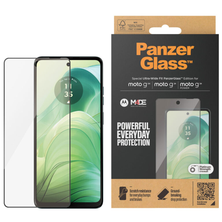 PanzerGlass Ultra-Wide Fit Anti-Bacterial Screenprotector Motorola Moto G04 / G24 / G24 Power - Afbeelding 2