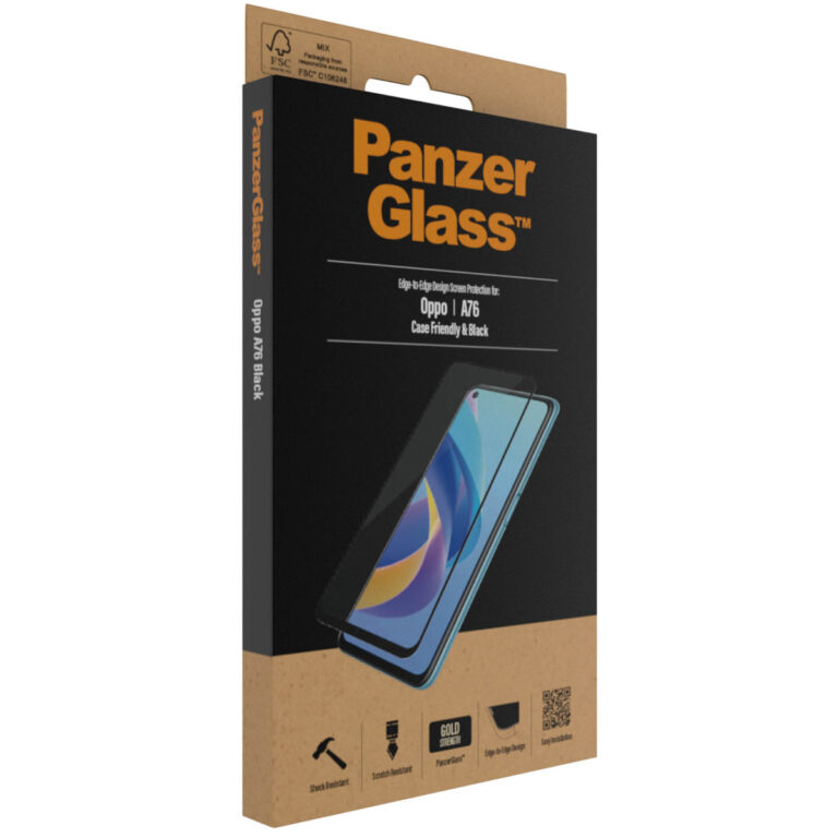 PanzerGlass Anti-Bacterial Case Friendly Screenprotector Oppo A76 (4G) / A96 - Afbeelding 4