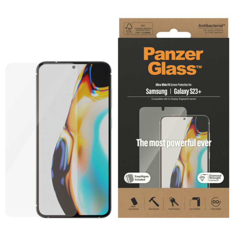 PanzerGlass Ultra-Wide Fit Anti-Bacterial Screenprotector incl. applicator Samsung Galaxy S23 Plus - Zwart - Afbeelding 4