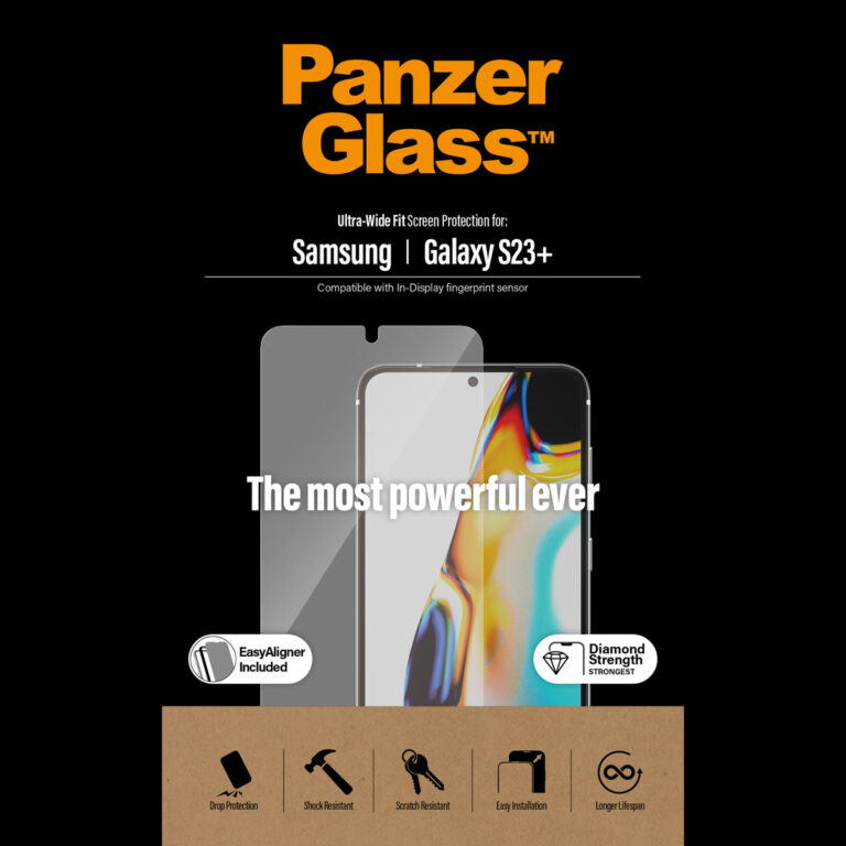 PanzerGlass Ultra-Wide Fit Anti-Bacterial Screenprotector incl. applicator Samsung Galaxy S23 Plus - Zwart - Afbeelding 7
