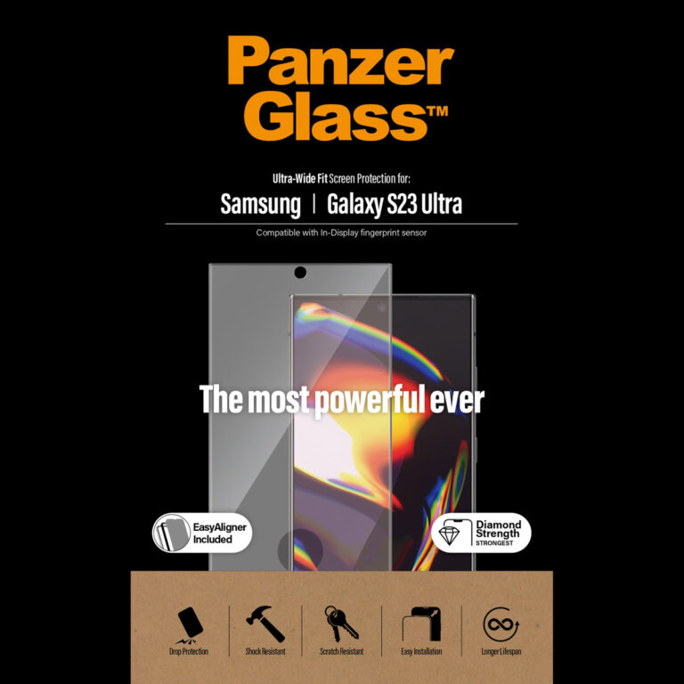 PanzerGlass Ultra-Wide Fit Anti-Bacterial Screenprotector incl. applicator Samsung Galaxy S23 Ultra - Zwart - Afbeelding 7