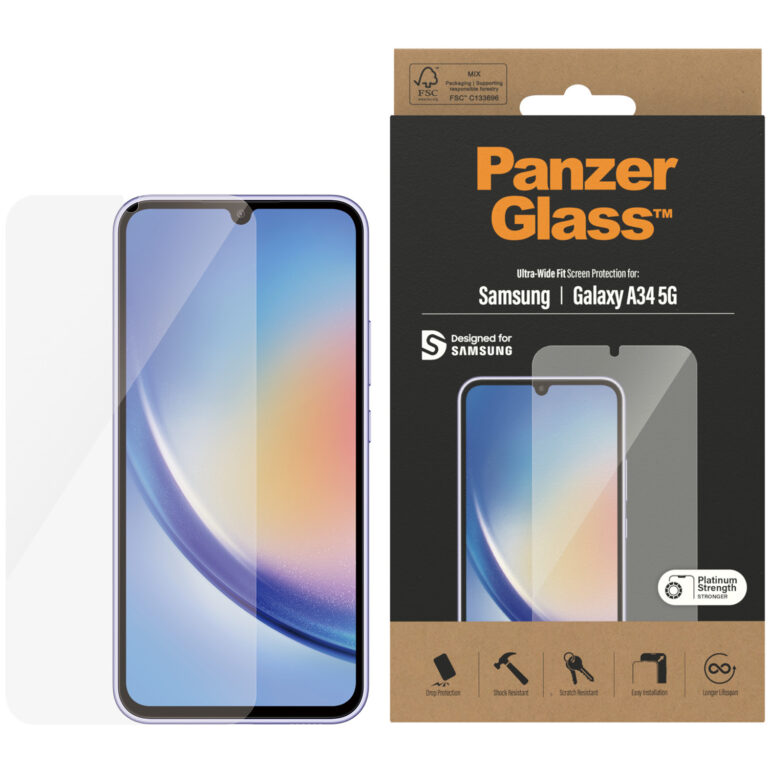 PanzerGlass Ultra-Wide Fit Anti-Bacterial Screenprotector Samsung Galaxy A34 (5G) - Afbeelding 9
