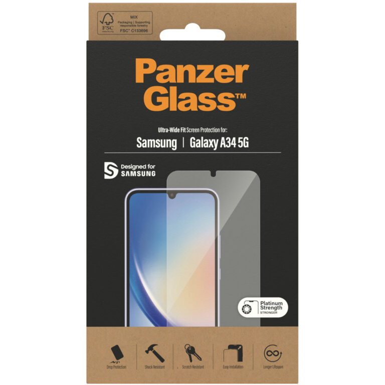 PanzerGlass Ultra-Wide Fit Anti-Bacterial Screenprotector Samsung Galaxy A34 (5G) - Afbeelding 6