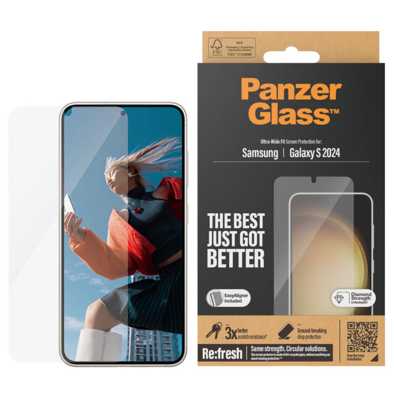 PanzerGlass Refresh Ultra-Wide Fit Anti-Bacterial Screenprotector incl. applicator Samsung Galaxy S24 - Afbeelding 5