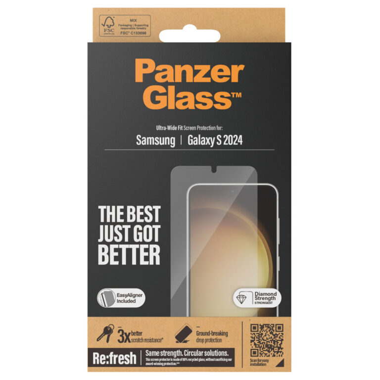 PanzerGlass Refresh Ultra-Wide Fit Anti-Bacterial Screenprotector incl. applicator Samsung Galaxy S24 - Afbeelding 3