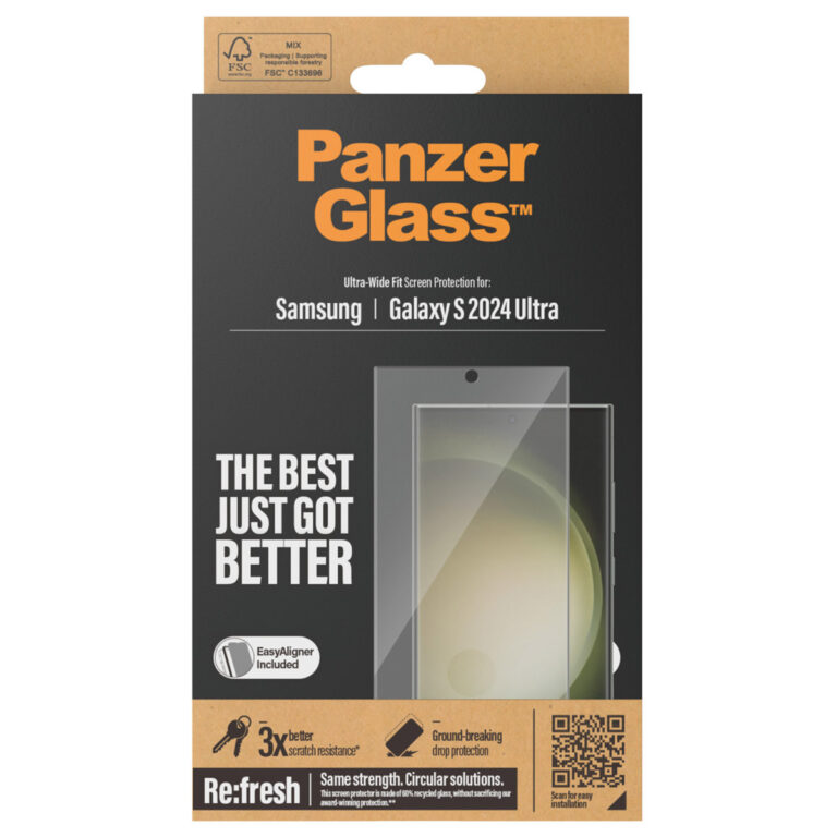 PanzerGlass Refresh Ultra-Wide Fit Anti-Bacterial Screenprotector incl. applicator Samsung Galaxy S24 Ultra - Afbeelding 2