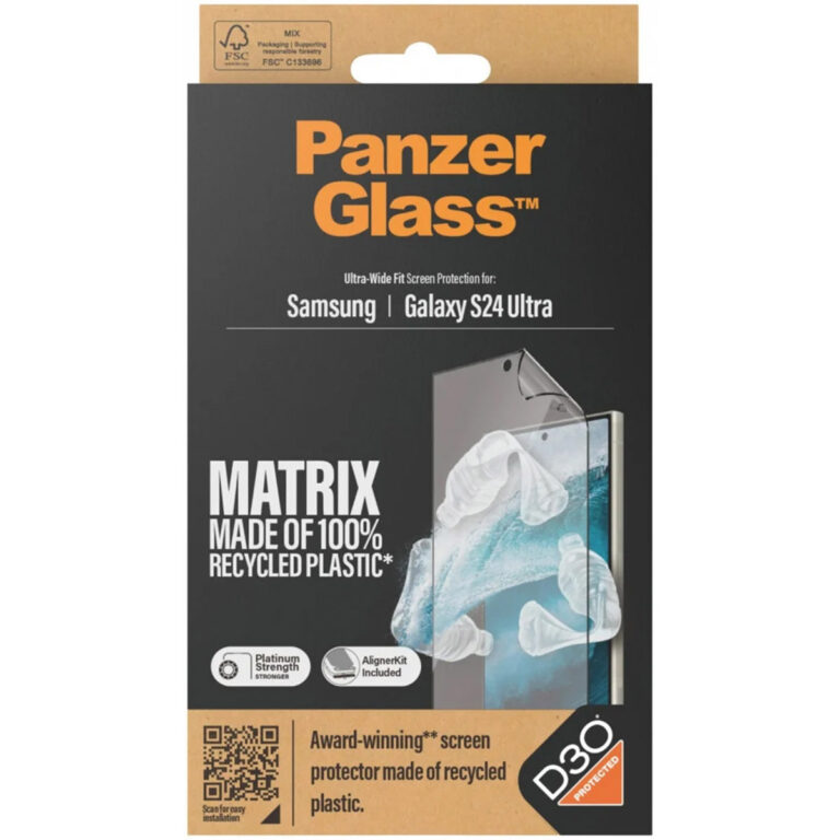 PanzerGlass Matrix Recycled Ultra-Wide Fit Anti-Bacterial Screenprotector incl. applicator Samsung Galaxy S24 Ultra - Afbeelding 2