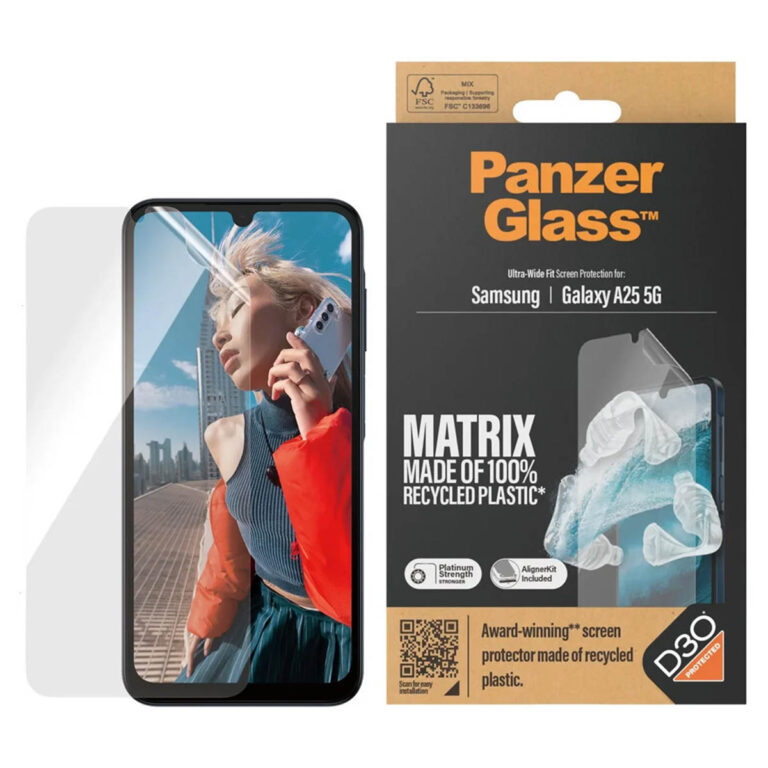 PanzerGlass Matrix Recycled Ultra-Wide Fit Anti-Bacterial Screenprotector incl. applicator Samsung Galaxy A25 (5G) - Afbeelding 3
