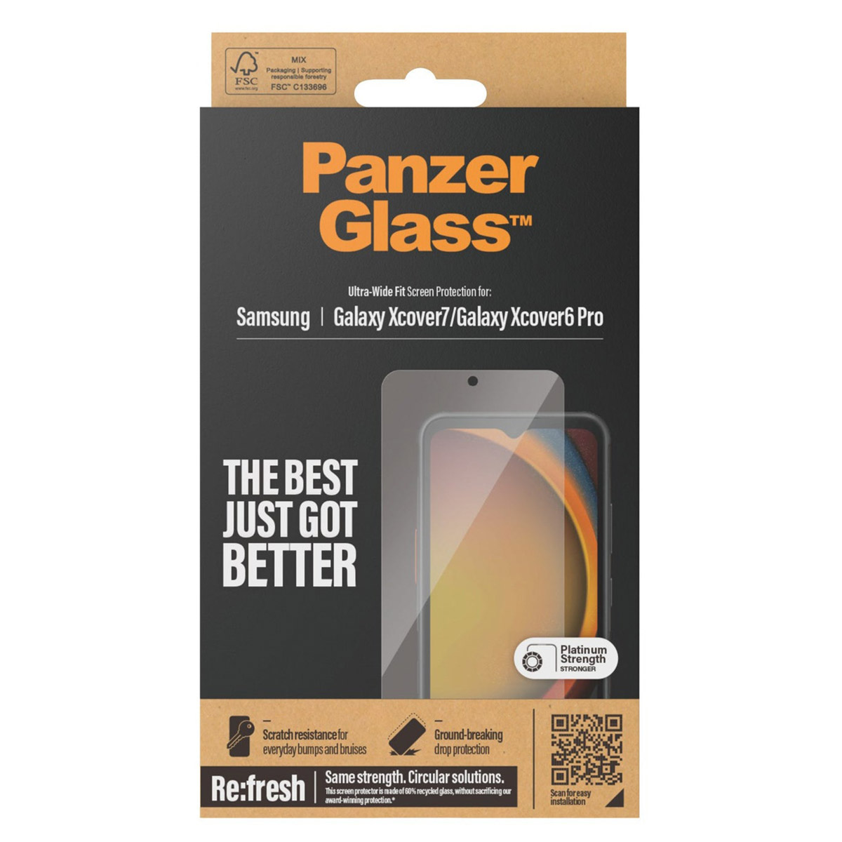 PanzerGlass Refresh Ultra-Wide Fit Anti-Bacterial Screenprotector Samsung Galaxy Xcover 6 Pro / Xcover 7 - Afbeelding 3