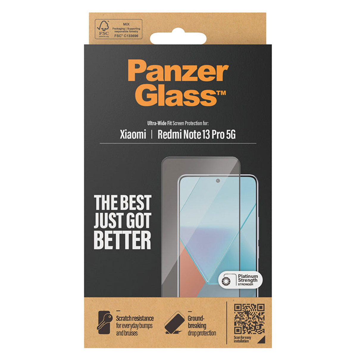 PanzerGlass Ultra-Wide Fit Anti-Bacterial Screenprotector Xiaomi Redmi Note 13 Pro (5G) / Poco X6 - Afbeelding 4