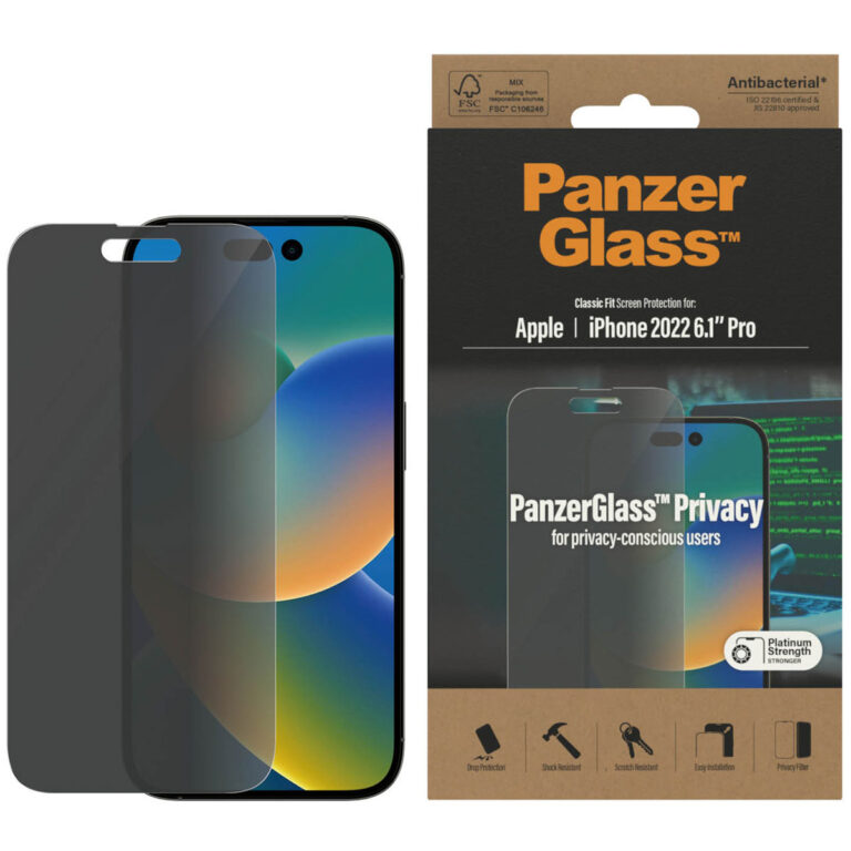 PanzerGlass Privacy Anti-Bacterial Screenprotector Apple iPhone 14 Pro - Afbeelding 10