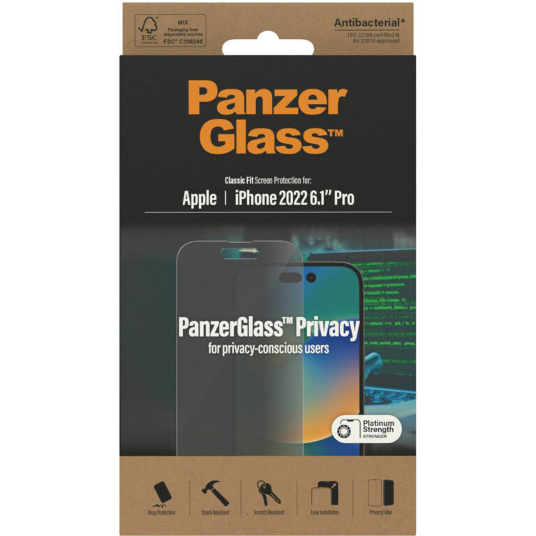 PanzerGlass Privacy Anti-Bacterial Screenprotector Apple iPhone 14 Pro - Afbeelding 7