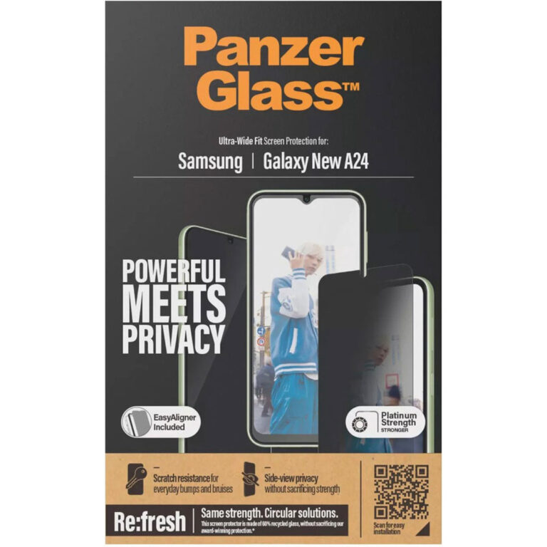 PanzerGlass Privacy Ultra-Wide Fit Anti-Bacterial Screenprotector incl. applicator Samsung Galaxy A25 (5G) - Afbeelding 5