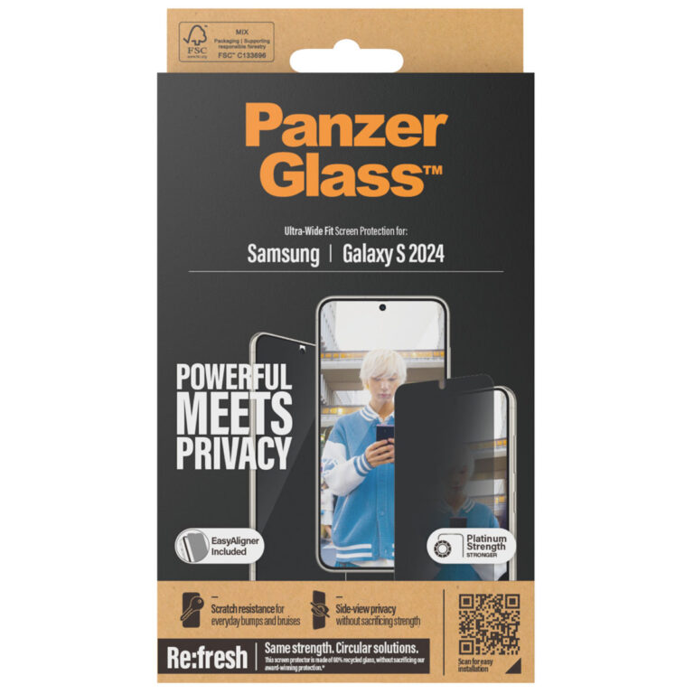 PanzerGlass Privacy Ultra-Wide Fit Anti-Bacterial Screenprotector incl. applicator Samsung Galaxy S24 - Afbeelding 3